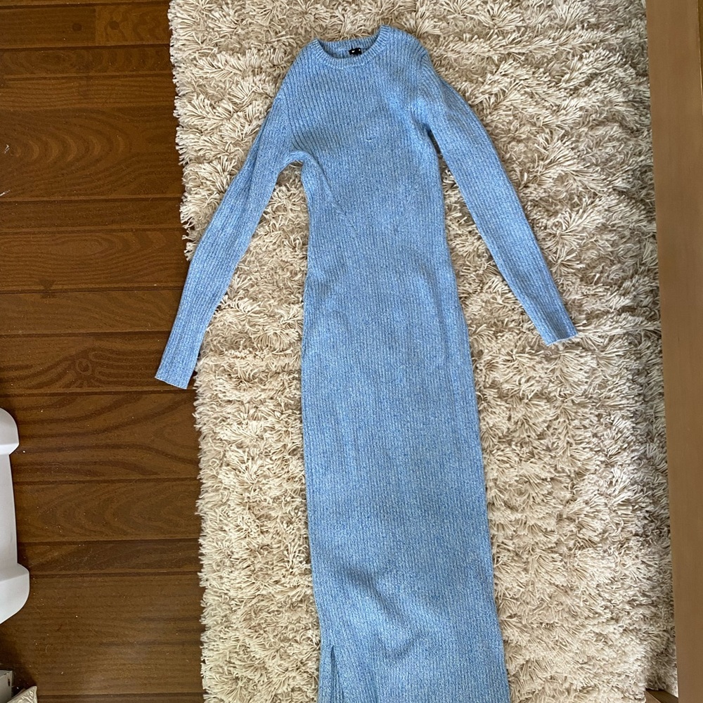 Monrow knit dress in light blue